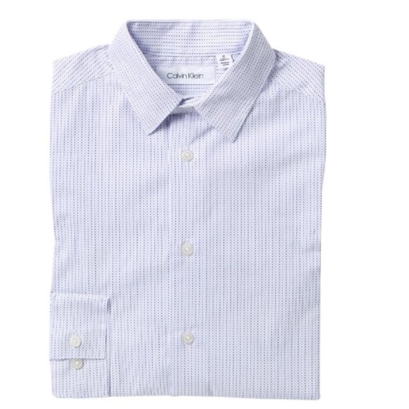 Calvin Klein LSlim Fit Stretch Dash Shirt - Picture 1 of 8